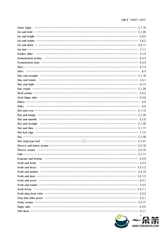 茶叶审评标准及专业术语【附流程】